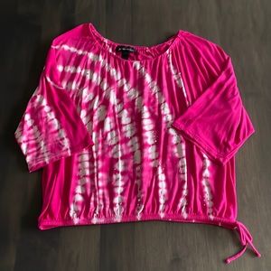 Women's INC Tie Dye Top Size Medium, 3/4
Sleeve Pink, On or Off Shoulder